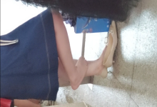 Bare feet dangling and shoeplay