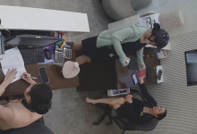 The jewelry store hostess sit down and dipping dangling shoeplay 4