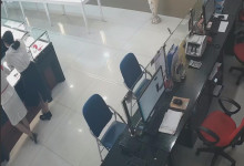 The jewelry store hostess in white dress dipping shoeplay 7