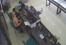 There is a black line on the side of the hostess's stockings 3