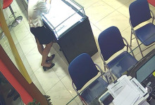 The jewelry store hostess in white dress great dipping shoeplay 21