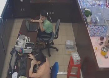 Today she in brown high heels