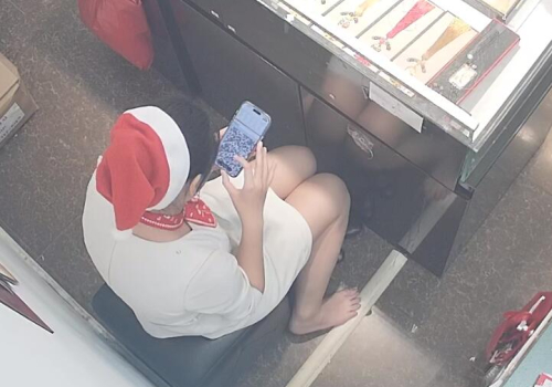 She was trimming her toenails