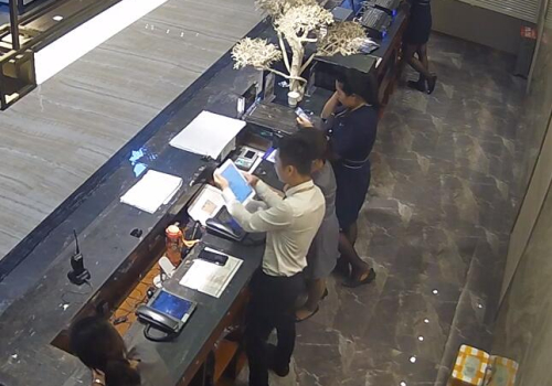 The hotel receptionist stand up great dipping shoeplay 10