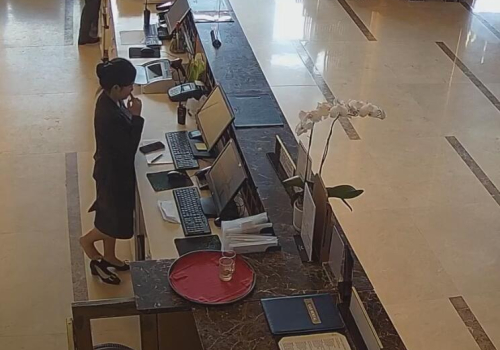 The hotel receptionist stand up great dipping shoeplay 13