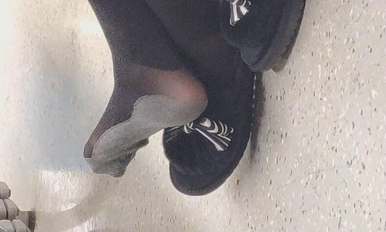  Her black stockings looked very special