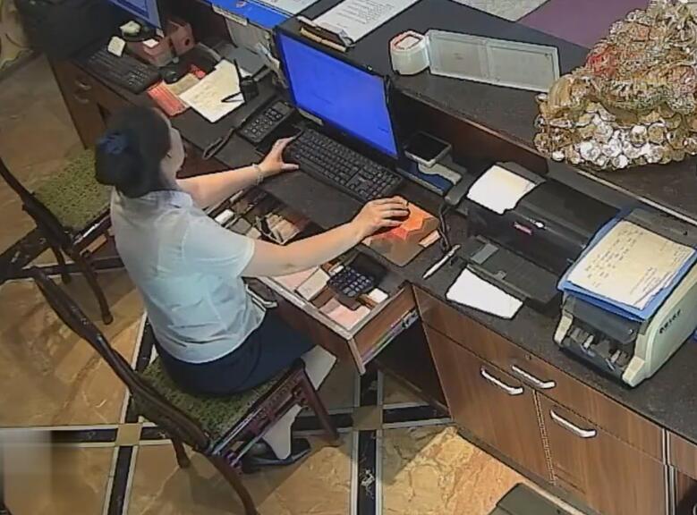 The hotel receptionist in nylon great dangling dipping and shoeplay 2